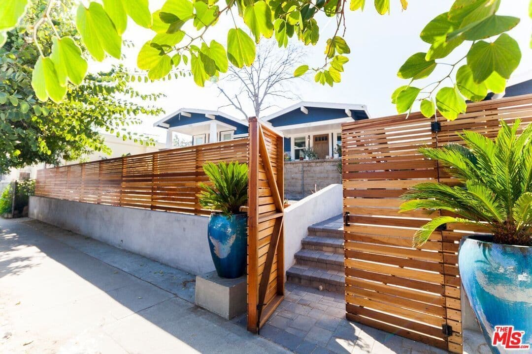 Landscaped entrance to the Montana Bungalows in Echo Park